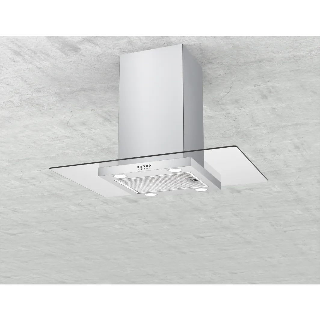 90cm Traditional Flat Glass Island Hood 801 - 图片 1