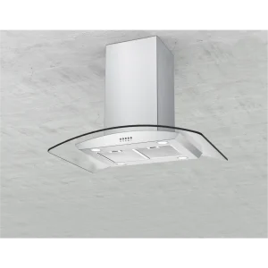 90cm Traditional Curved Glass Island Hood 803 - 图片 1