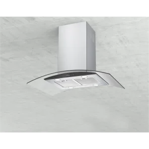 90cm Traditional Slim Curved Glass Island Hood 809 - 图片 1