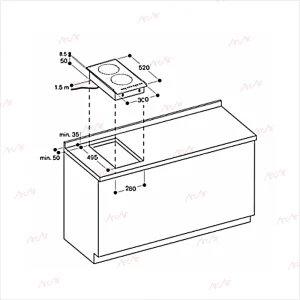 Built-in Induction Hob with Two Zones with Boost HJ3052IH2B - 图片 2