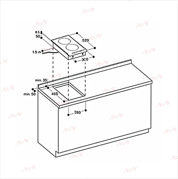 Built-in Induction Hob with Two Zones with Boost HJ3052IH2B
