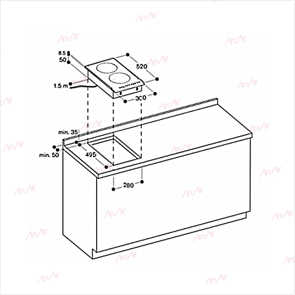 Built-in Induction Hob with Two Zones with Boost HJ3052IH2B - 图片 2
