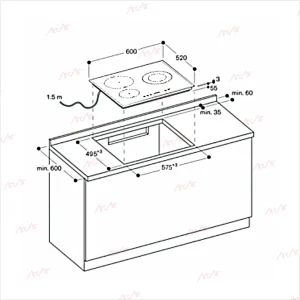 Built-in Induction Hob with 3 Zones with Boost HJ6052IH3B - 图片 3