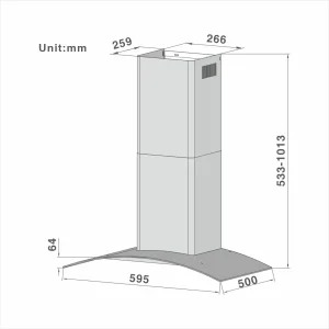 Curved glass Cooker Hood 506C 60/70cm - 图片 2