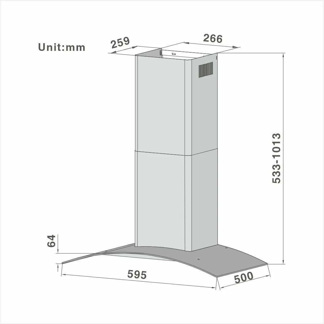 Curved glass Cooker Hood 506C 60/70cm - 图片 2