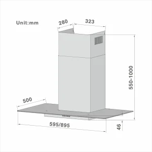 Curved glass Cooker Hood 611 60/90cm - 图片 2