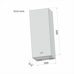 Hanging wall Cooker Hood 613 36cm - 图片 2