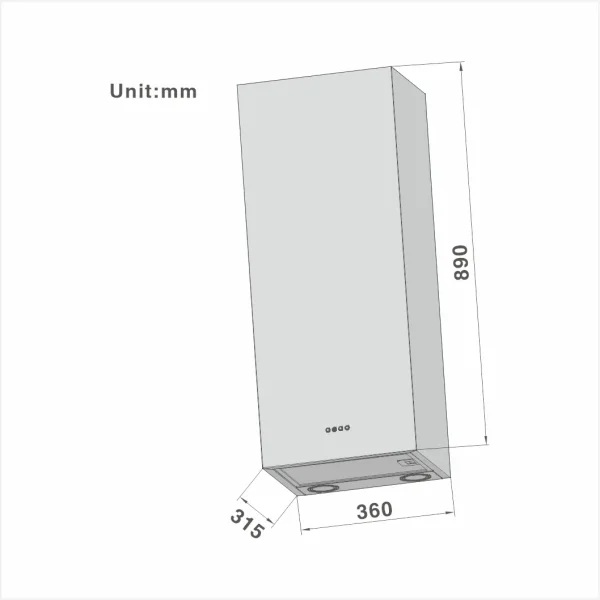 Hanging wall Cooker Hood 613 36cm