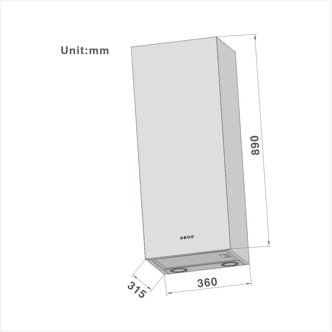 Hanging wall Cooker Hood 613 36cm - 图片 2