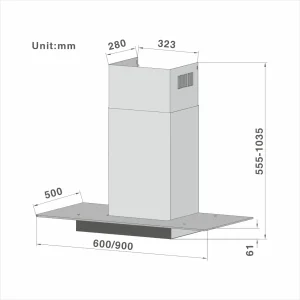 Curved glass Cooker Hood 615 60/90cm - 图片 2