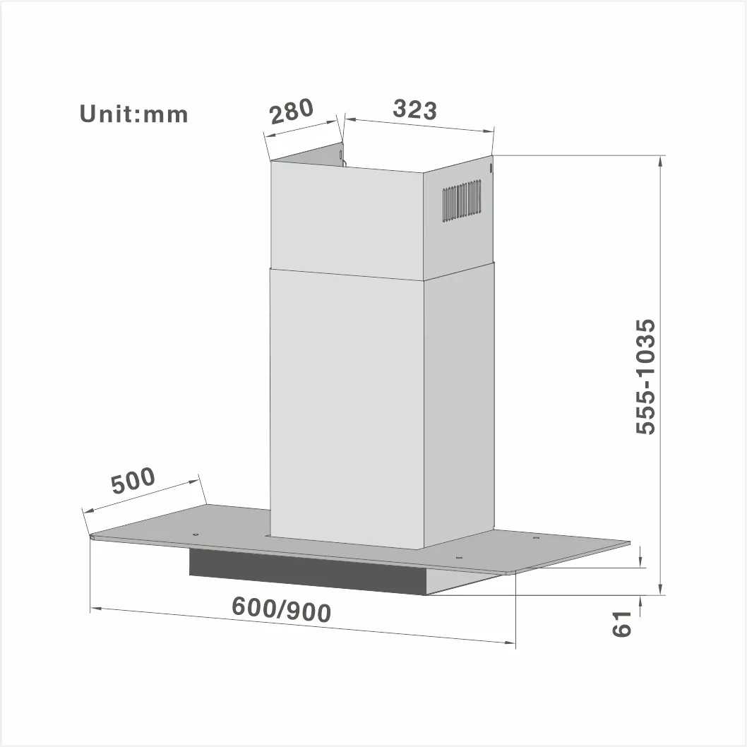 Curved glass Cooker Hood 615 60/90cm - 图片 2