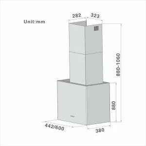 Hanging wall Cooker Hood 617 44/60cm - 图片 2