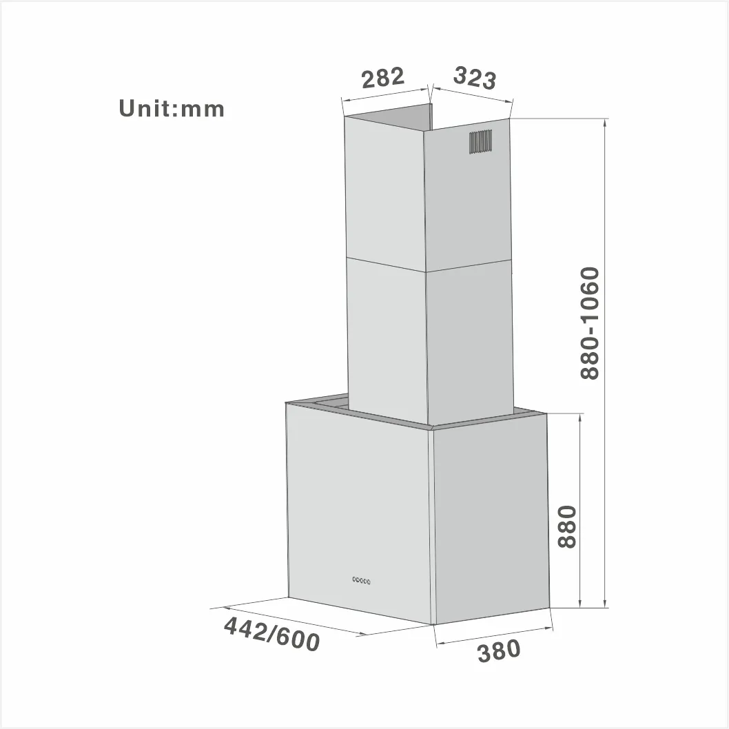 Hanging wall Cooker Hood 617 44/60cm - 图片 2