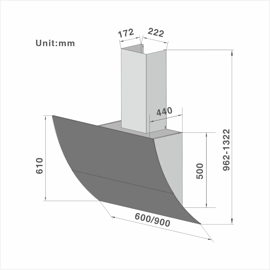 90cm Auto Open and Close Designed Angled Hood 701 - 图片 2