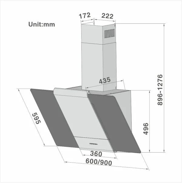 High End Designed Angled Hood 708C