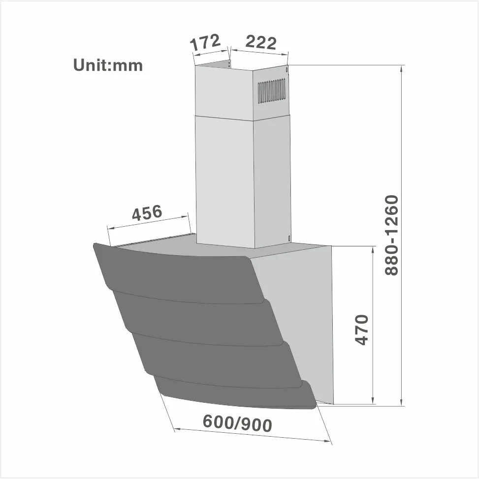 Special Glass Shape Angled Hood 720 - 图片 2