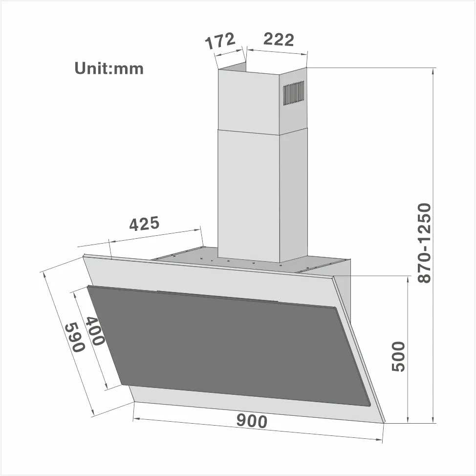 High End Designed RGB Angled Hood 728 - 图片 2