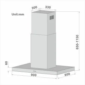 Typical Slim T Shape Island hood 802 - 图片 2