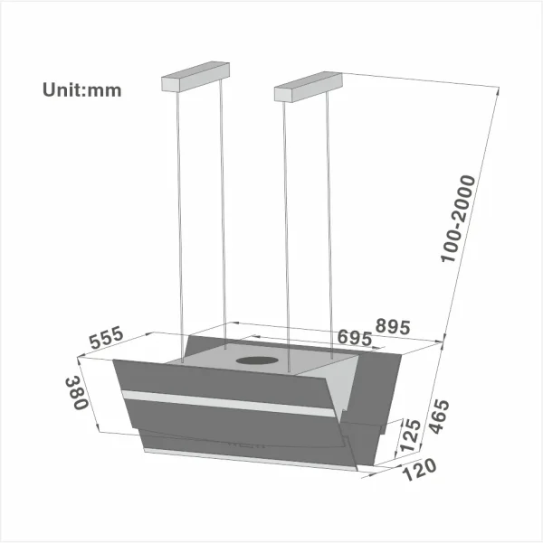 Special Designed Island Cooker Hood 826